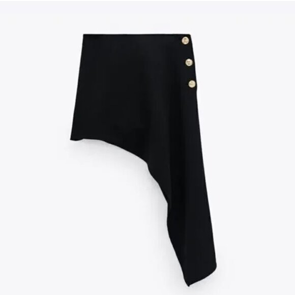ZARA nwt ASYMMETRIC BUTTON SKIRT - small - Picture 7 of 8